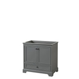 Deborah 36 Inch Single Bathroom Vanity in Dark Gray, No Countertop, No Sink, Matte Black Trim