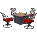 Traditions5pc Fire Pit: 4 Swivel Rockers and Durastone Fire Pit