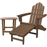 Hanover All-Weather Adirondack Chair w/Attached Ottoman and 18" Side Table