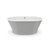 Brioso 6636 AcrylX Freestanding Center Drain Bathtub in White with Sterling Silver Skirt