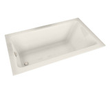 Skybox 6636 Acrylic Drop-in End Drain Bathtub in Biscuit