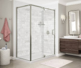 ModulR 60 x 32 x 78 in. 8mm Pivot Shower Door for Corner Installation with Clear glass in Brushed Nickel