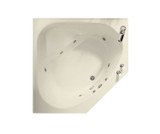Tandem II 6060 Acrylic Corner Center Drain Whirlpool Bathtub in Bone