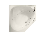 Tandem II 6060 Acrylic Corner Center Drain Whirlpool Bathtub in Biscuit