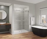Duel Alto 56-59 X 78 in. 8mm Bypass Shower Door for Alcove Installation with GlassShield® glass in Chrome & Matte White