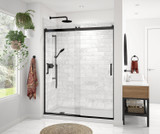 Revelation Round 56-59 x 70 ½-73 in. 8mm Bypass Shower Door for Alcove Installation with Clear glass in Matte Black