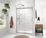 Revelation Round 44-47 x 70 ½-73 in. 8mm Bypass Shower Door for Alcove Installation with Clear glass in Chrome