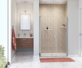 Manhattan 51-53 x 68 in. 6 mm Pivot Shower Door for Alcove Installation with Clear glass & Square Handle in Chrome