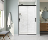 Incognito 76 44-47 x 76 in. 8mm Bypass Shower Door for Alcove Installation with Clear glass in Matte Black