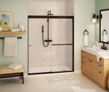 Aura SC 55-59 in. x 71 in. 8 mm Bypass Shower Door for Alcove Installation with Clear glass in Dark Bronze