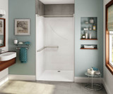 OPS-4248 - California Title 24 Grab Bar AcrylX Alcove Center Drain One-Piece Shower in White
