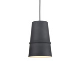 KUZCO Lighting 492208-BK Castor - 1 Light Pendant-12 Inches Tall and 8 Inches Wide, Finish Color: Black
