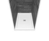 B3Square 4834 Acrylic Alcove Deep Shower Base in White with Center Drain