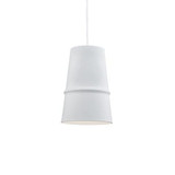 KUZCO Lighting 492208-WH Castor - 1 Light Pendant-12 Inches Tall and 8 Inches Wide, Finish Color: White