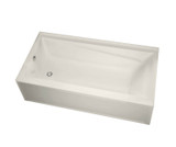 Exhibit 6042 IFS Acrylic Alcove Right-Hand Drain Combined Whirlpool & Aeroeffect Bathtub in Biscuit