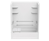 VPF6030CTS2L/R 60 x 30 Solid Surface Alcove Left Hand Drain Four Piece Tub Shower in White