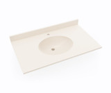 VT1B2237 Ellipse 22 x 37 Single Bowl Vanity Top in Tahiti White