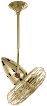 Jarold Direcional ceiling fan in Polished Brass finish with metal blades.