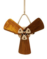 Jarold Direcional ceiling fan in Polished Brass finish with solid sustainable mahogany wood blades.
