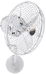 Michelle Parede vintage style wall fan in polished chrome finish.