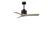 Nan 6-speed ceiling fan in Matte Black finish with 42 solid gray ash tone wood blades