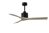 Nan 6-speed ceiling fan in Matte Black finish with 52 solid gray ash tone wood blades