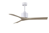 Nan 6-speed ceiling fan in Matte White finish with 52 solid gray ash tone wood blades