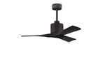 Nan 6-speed ceiling fan in Textured Bronze finish with 42 solid matte black wood blades