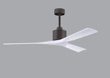 Nan 6-speed ceiling fan in Textured Bronze finish with 60 solid matte white wood blades