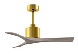 Nan 6-speed ceiling fan in Brushed Brass finish with 42 solid gray ash tone wood blades