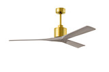 Nan 6-speed ceiling fan in Brushed Brass finish with 60 solid gray ash tone wood blades