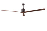Nan XL 6-speed ceiling fan in Matte White finish with 90 solid walnut tone wood blades