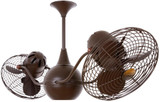 Vent-Bettina 360° dual headed rotational ceiling fan in bronzette finish with metal blades.