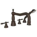 Arcana 4-Hole Deck Mount Tub Filler With Column Spout Tuscan Brass