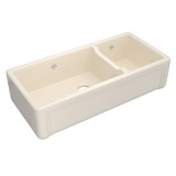 Egerton 40" Double Bowl Farmhouse Apron Front Fireclay Kitchen Sink Parchment