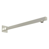17" Reach Wall Mount Shower Arm With Square Escutcheon Polished Nickel