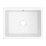 Shaker 23" Single Bowl Undermount Or Drop-in Fireclay Kitchen Sink White (WH)