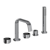 Eclissi 5-Hole Deck Mount Tub Filler With U-Spout Polished Chrome/Matte Black