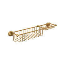 20" Bottle Basket With Soap Tray English Gold