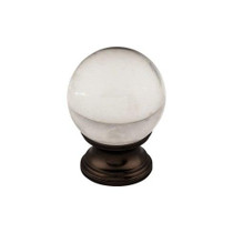 Clarity Clear Glass Round Knob 1 3/8" - Oil Rubbed Bronze Base