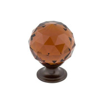 Wine Crystal Knob 1 3/8" w/ Oil Rubbed Bronze Base