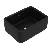 Lancaster 24" Single Bowl Farmhouse Apron Front Fireclay Kitchen Sink Matte Black