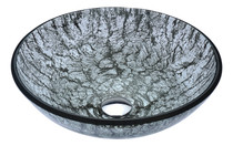 Posh Series Deco-Glass Vessel Sink in Verdure Silver