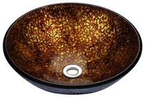 Tara Series Deco-Glass Vessel Sink in Idol Gold