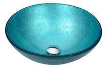 Gardena Series Deco-Glass Vessel Sink in Coral Blue