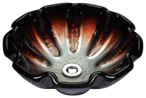 Tara Series Deco-Glass Vessel Sink in Opal Crest