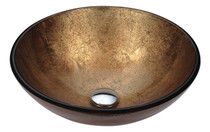 Gardena Series Deco-Glass Vessel Sink in Celestial Earth