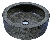 Black Iro Vessel Sink in Speckled Stone