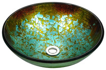 Stellar Series Deco-Glass Vessel Sink in Glacial Blaze