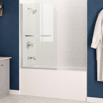 ANZZI 28 in. x 56 in. Frameless Tub Door with TSUNAMI GUARD in Polished Chrome